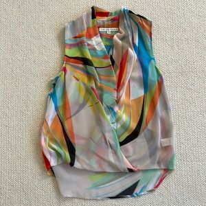 Multi colored sleeveless blouse
